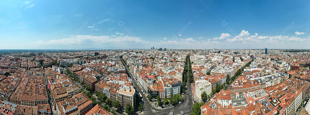 Vista panorâmica aérea da cidade de Madrid, Espanha.