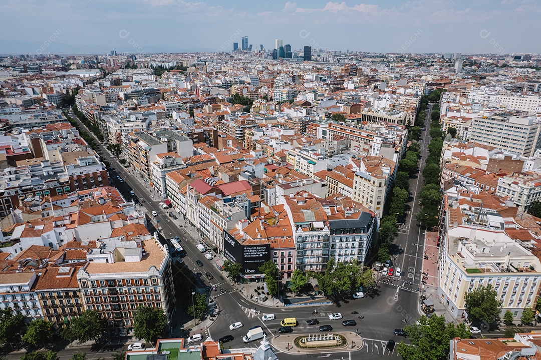 Vista aérea da cidade de Madrid, Espanha.