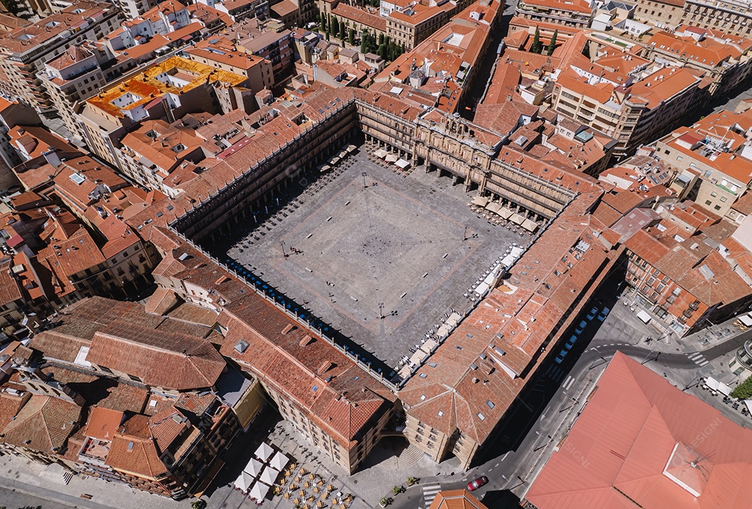 Vista aérea da Plaza Mayor Praça Principal em Salamanca, Espanha.