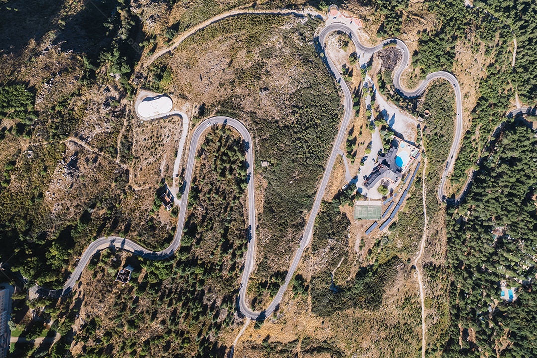 Vista aérea da Serra da Estrela, Serra da Estrela, parque natural. Portugal.