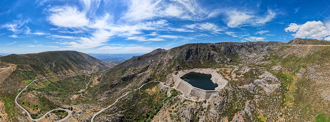 Vista aérea da Serra da Estrela, Serra da Estrela, parque natural. Portugal.