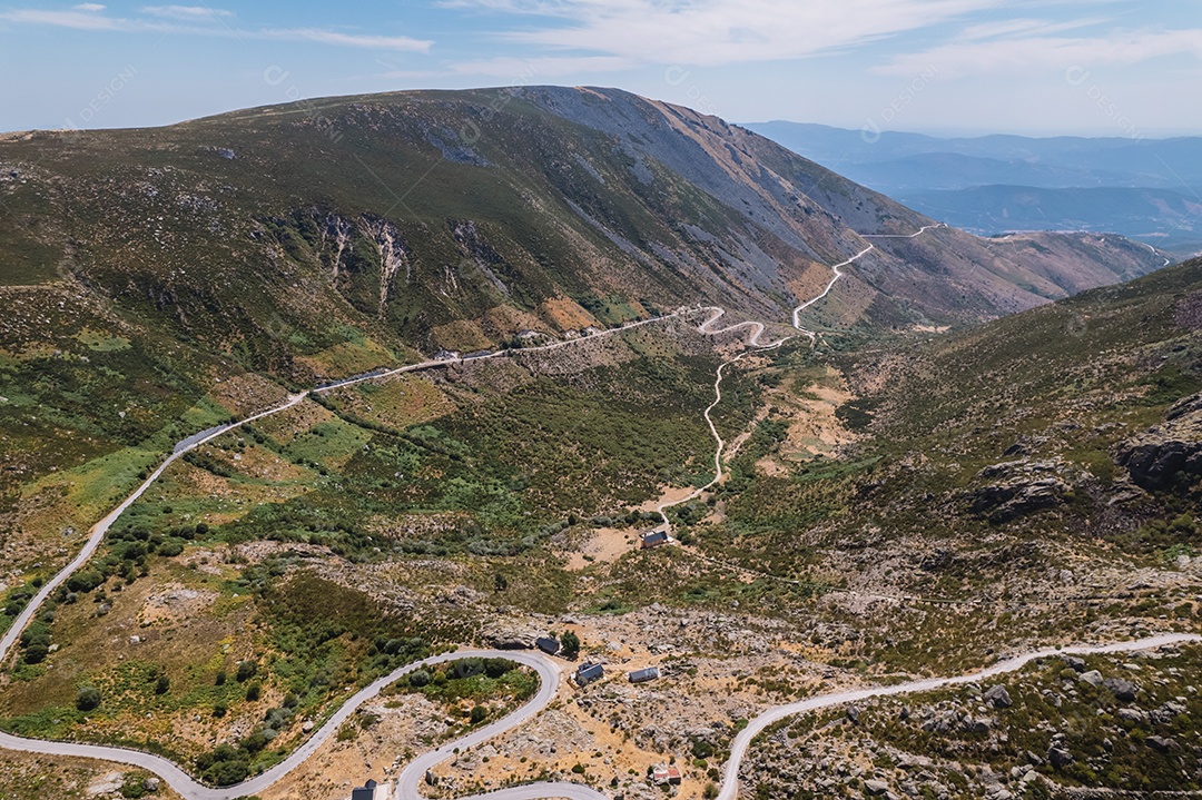 Vista aérea da Serra da Estrela, Serra da Estrela, parque natural. Portugal.