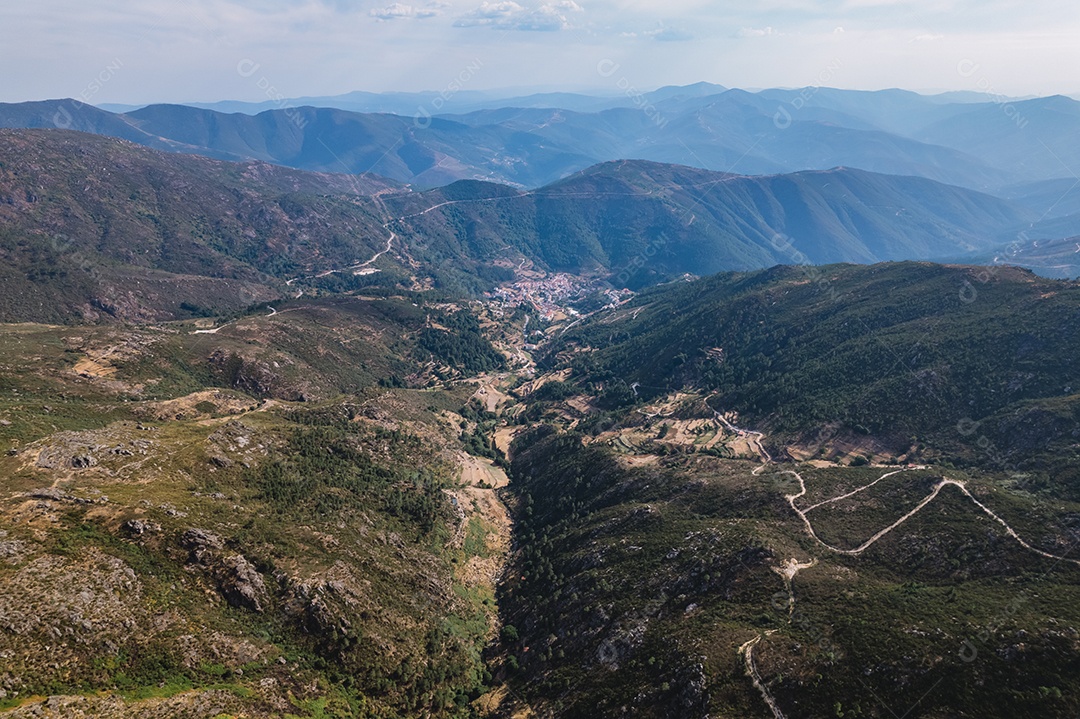 Vista aérea da Serra da Estrela, Serra da Estrela, parque natural. Portugal.