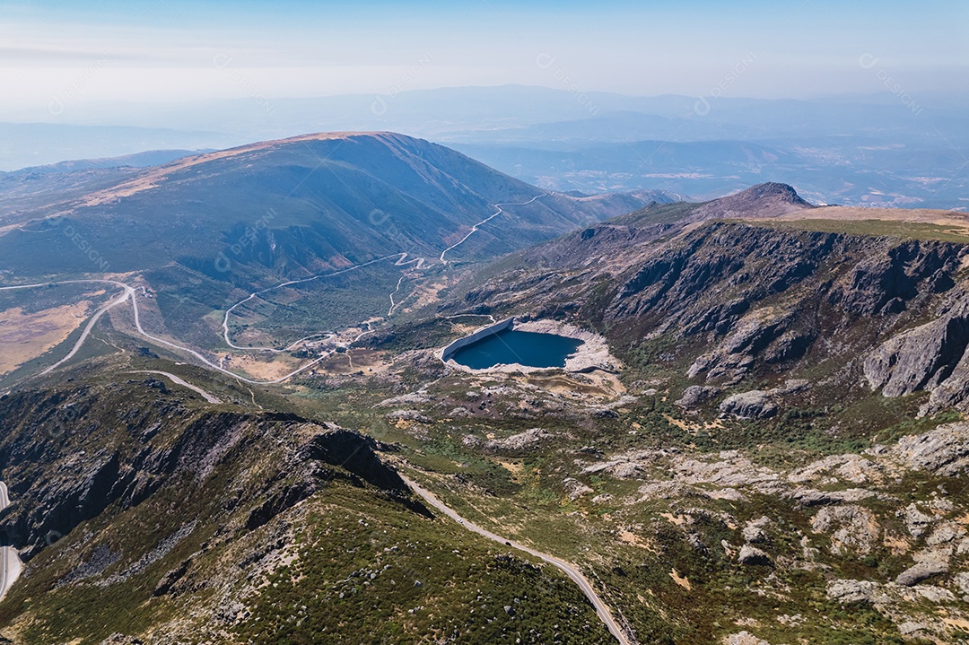 Vista aérea da Serra da Estrela, Serra da Estrela, parque natural. Portugal.