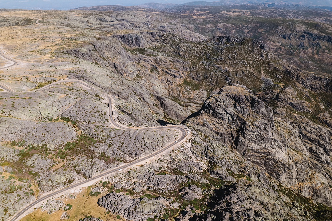 Vista aérea da Serra da Estrela, Serra da Estrela, parque natural. Portugal.