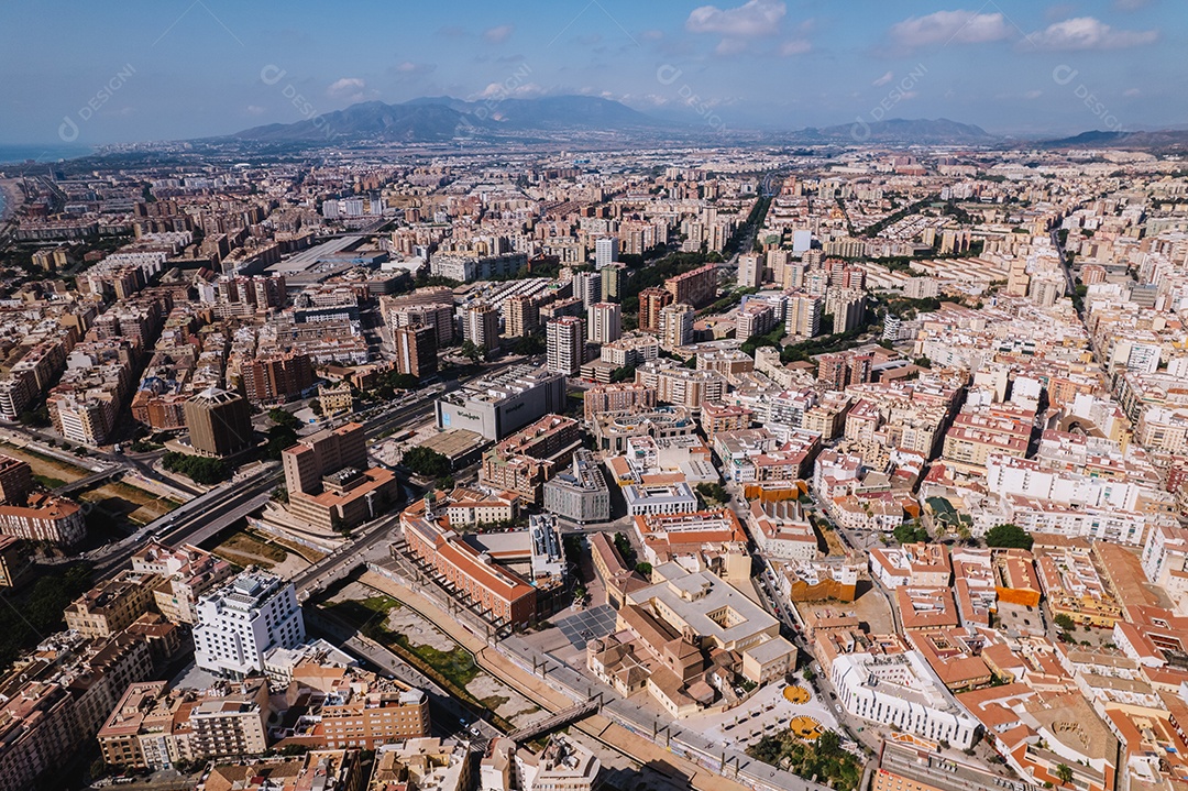 Vista aérea de Málaga, Espanha.