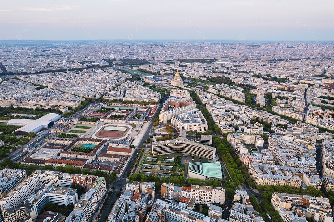 Vista aérea da cidade de Paris, França.