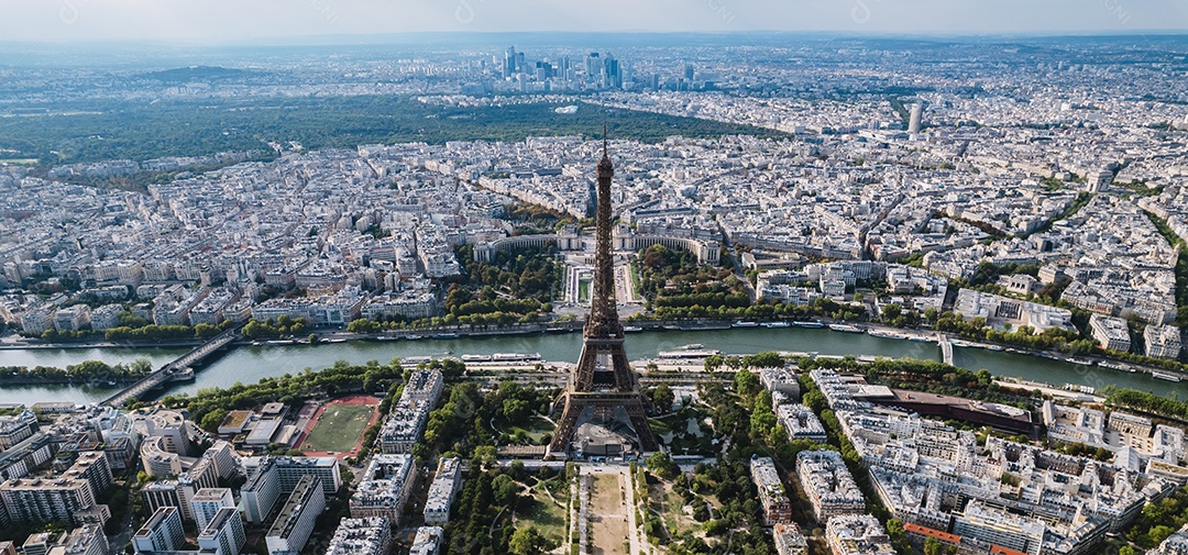 Vista aérea da cidade de Paris, França.