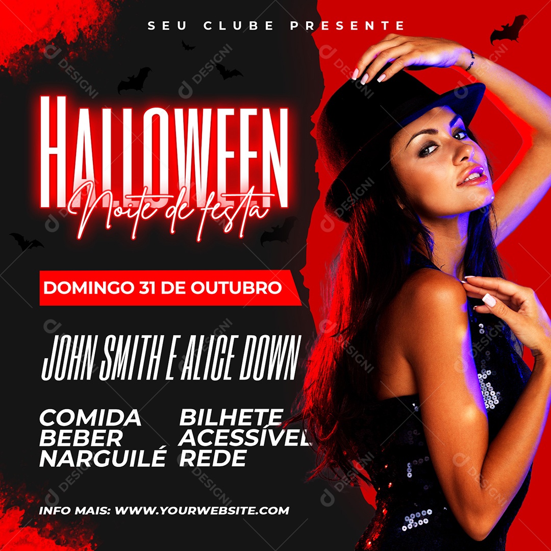 Social Media Halloween Noite de Festa PSD Editável