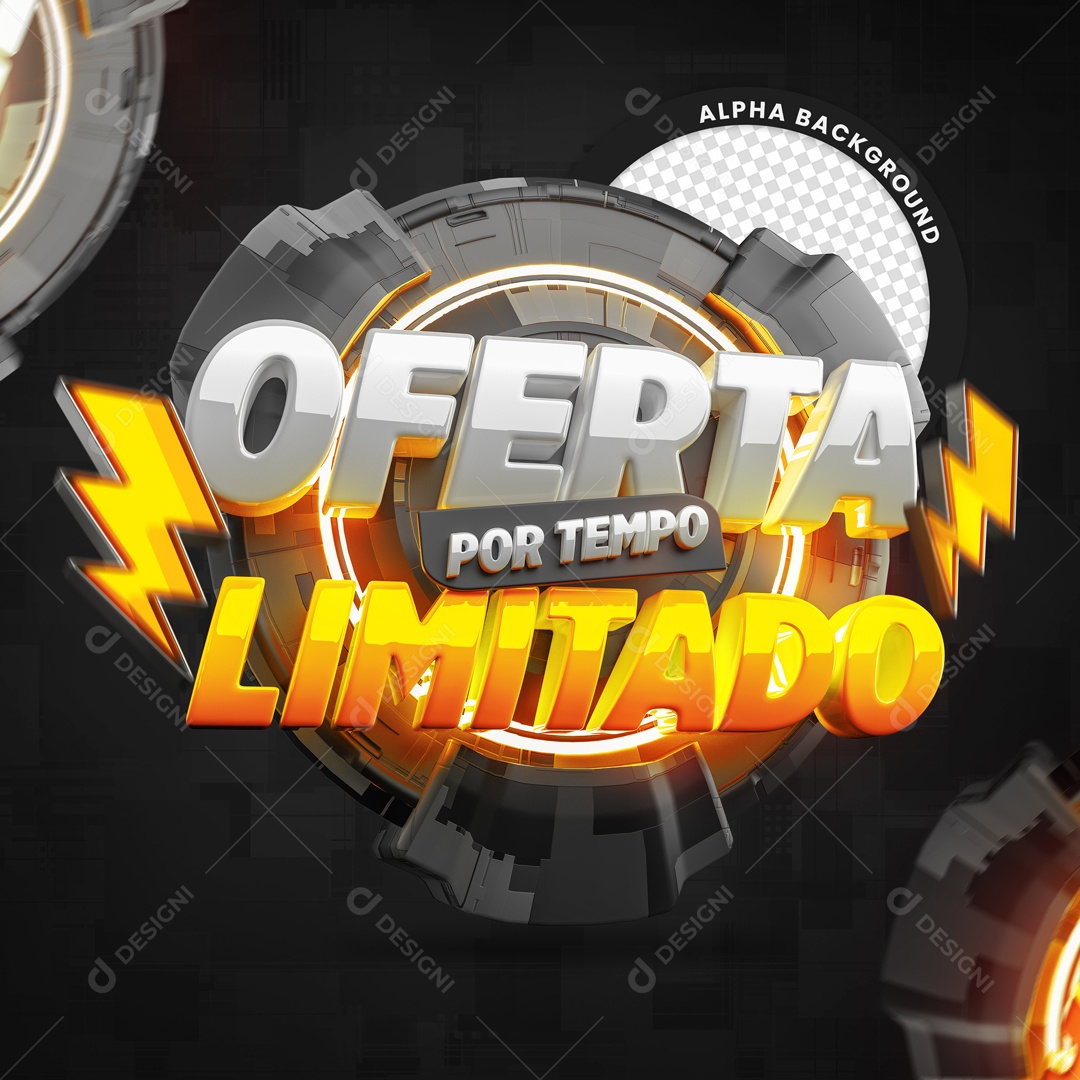 Selo 3D Para Composições Ofertas Por Tempo Limitado PSD