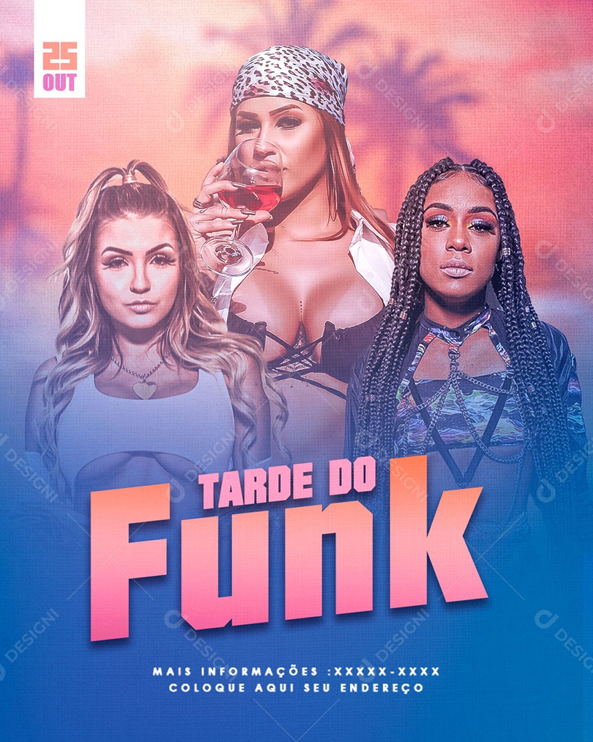 Flyer Tarde Do Funk Shows Social Media PSD Editável