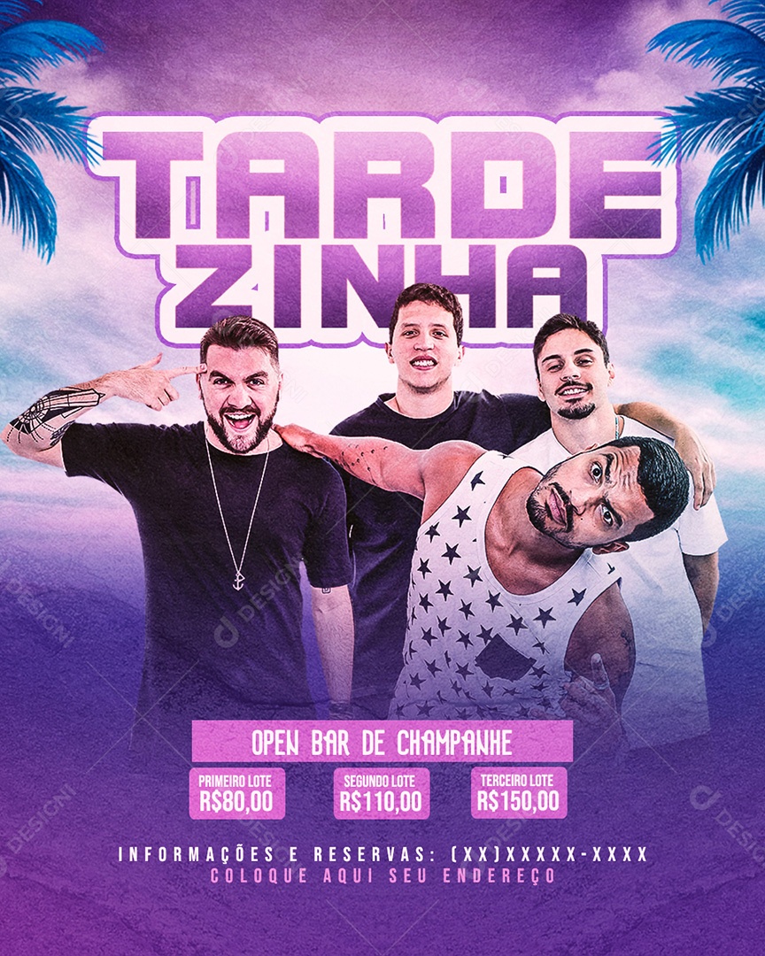 Flyer Tardezinha Vip Shows Social Media PSD Editável