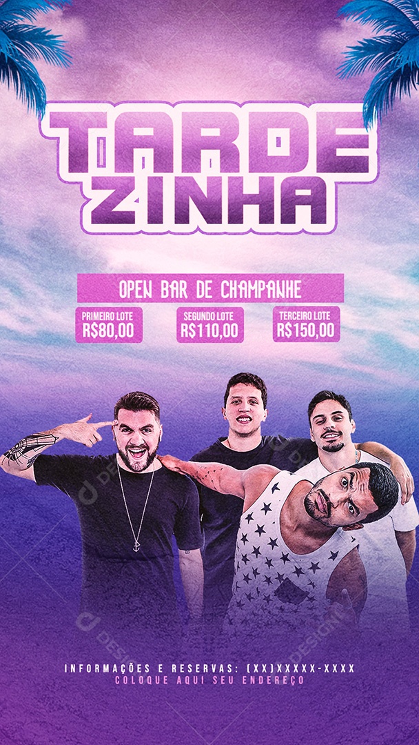 Flyer Tardezinha Vip Shows Social Media PSD Editável