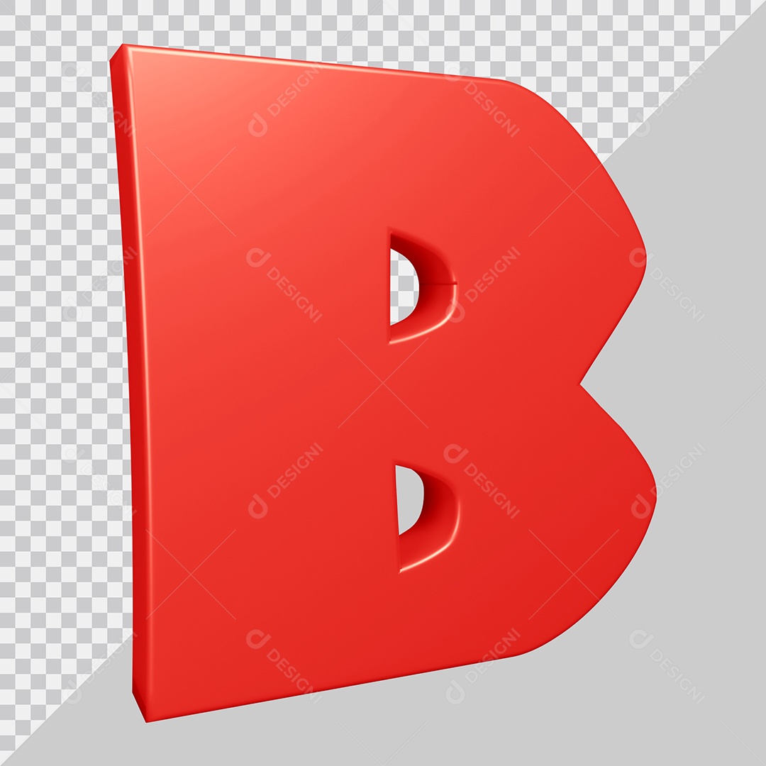 Elemento 3D Para Composições Letra B Vermelha PSD