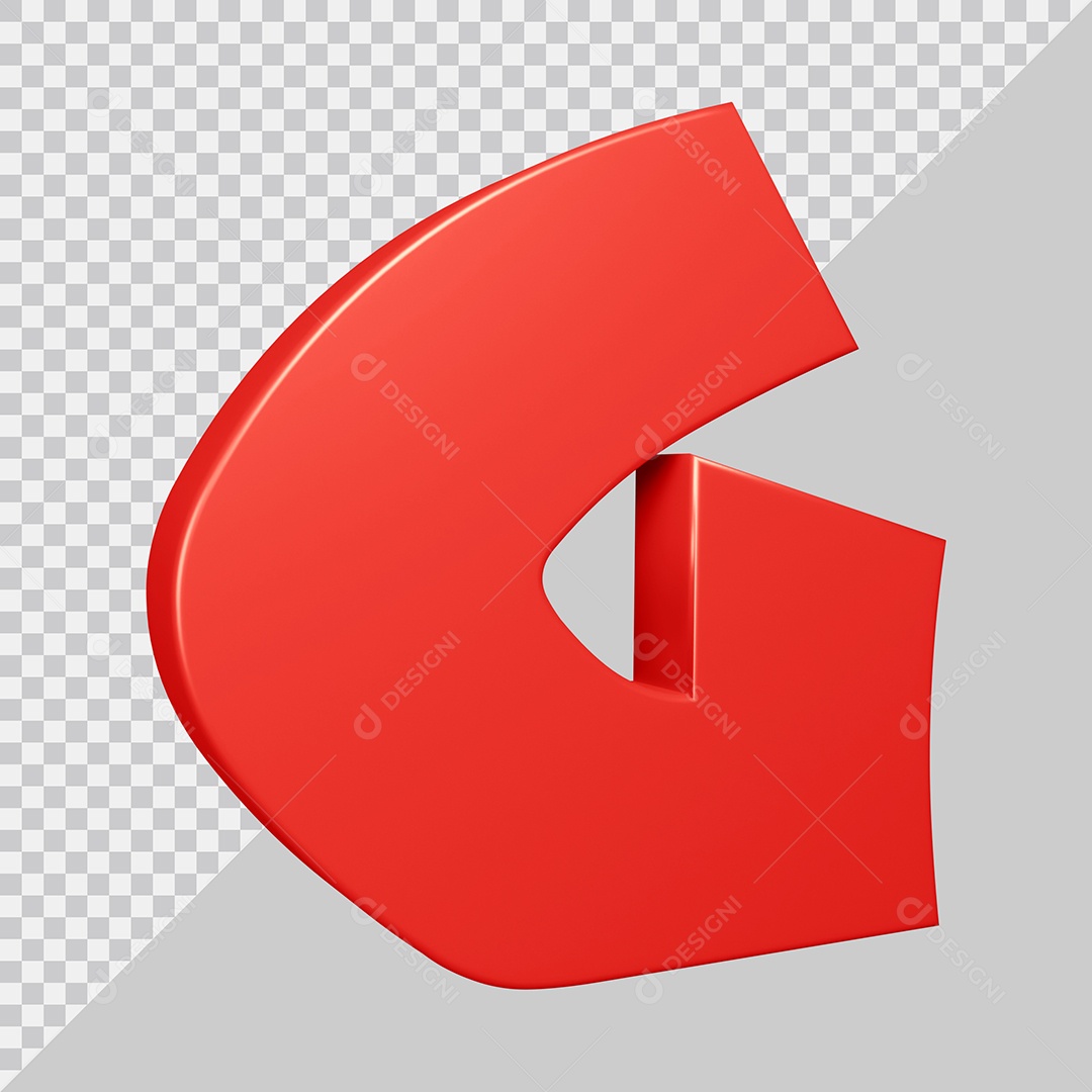 Elemento 3D Para Composições Letra G Vermelha PSD