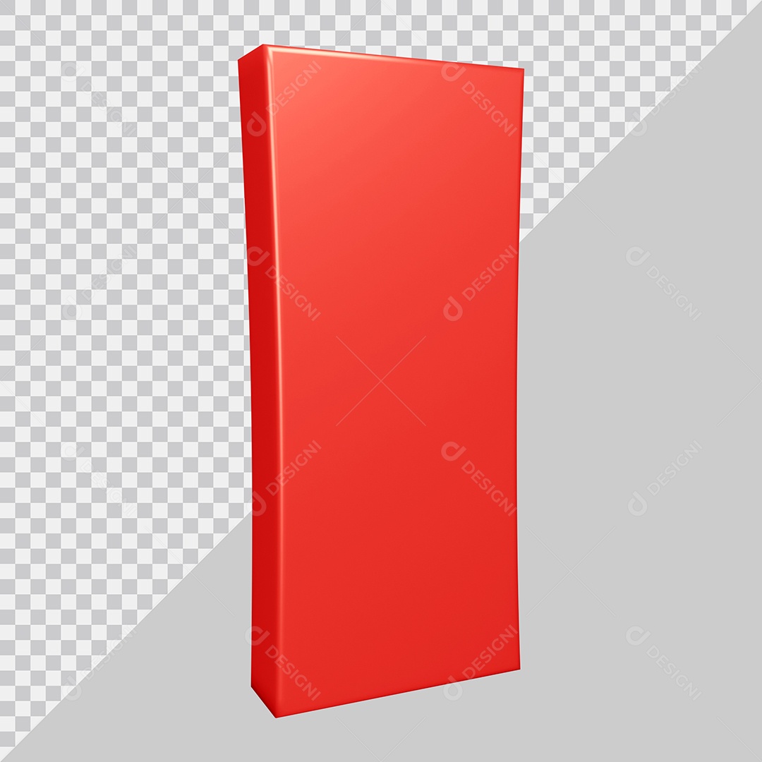 Elemento 3D Para Composições Letra I Vermelha PSD