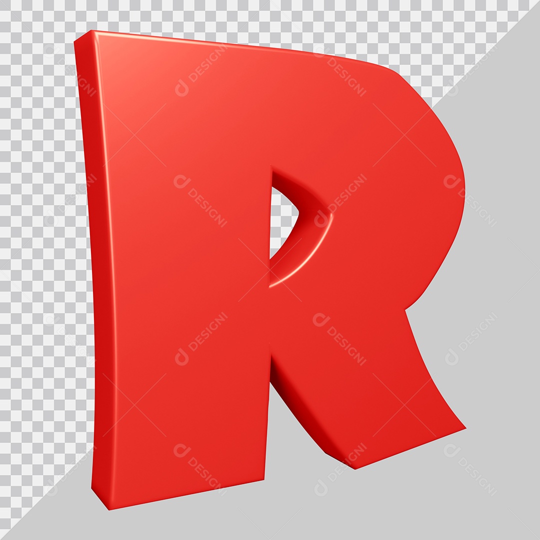 Elemento 3D Para Composições Letra R Vermelha PSD