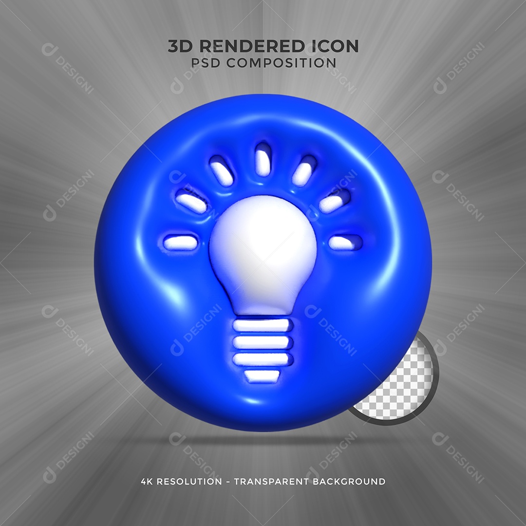 Lâmpada 3D de Ideia Elemento para Composição PSD