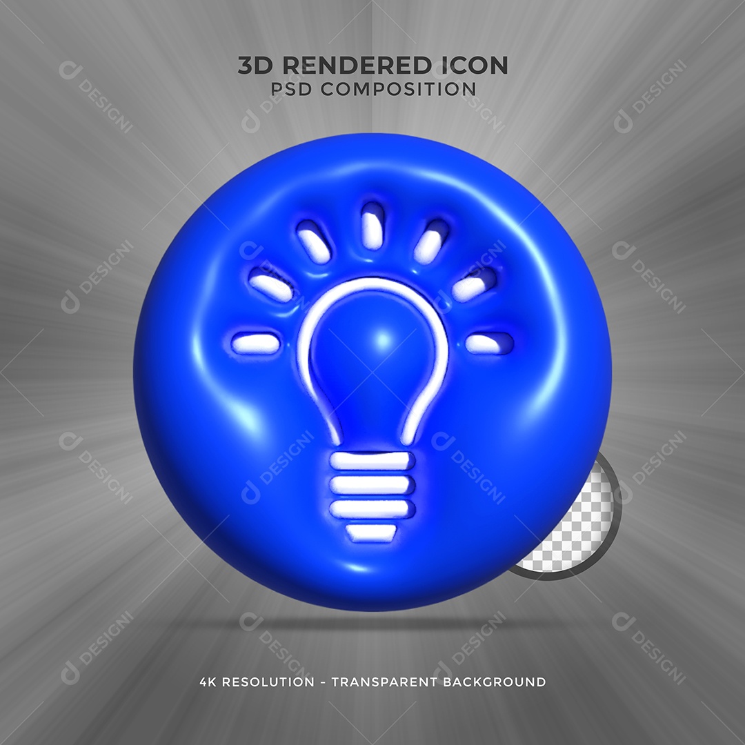 Lâmpada 3D de Ideia Elemento para Composição PSD