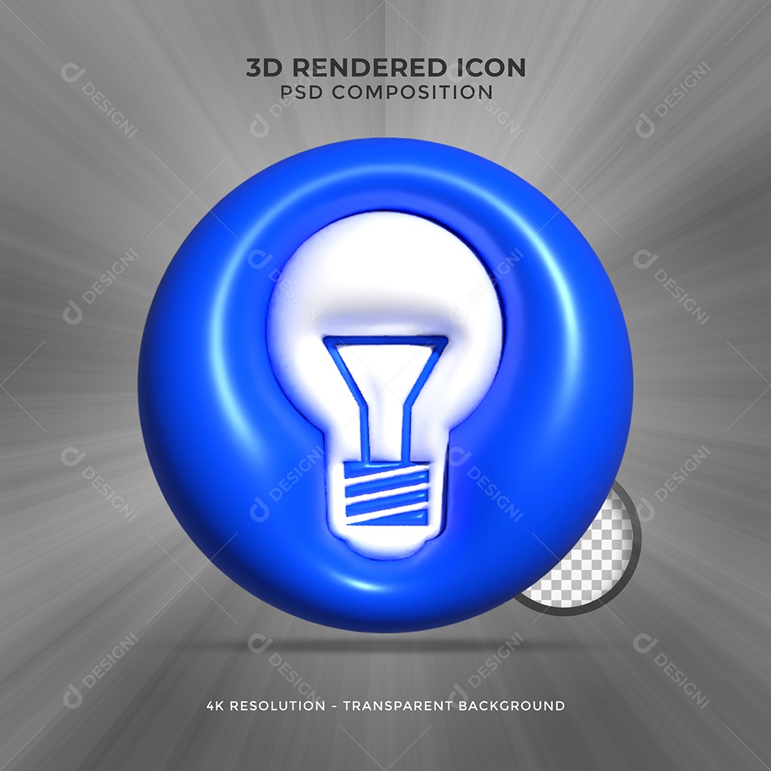 Lâmpada 3D Elemento para Composição PSD
