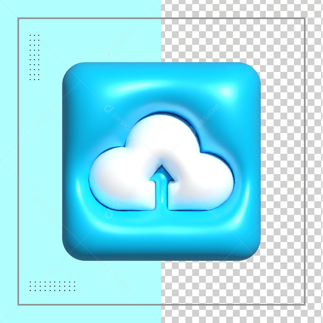 Nuvem 3D Branca Elemento para Composição PSD