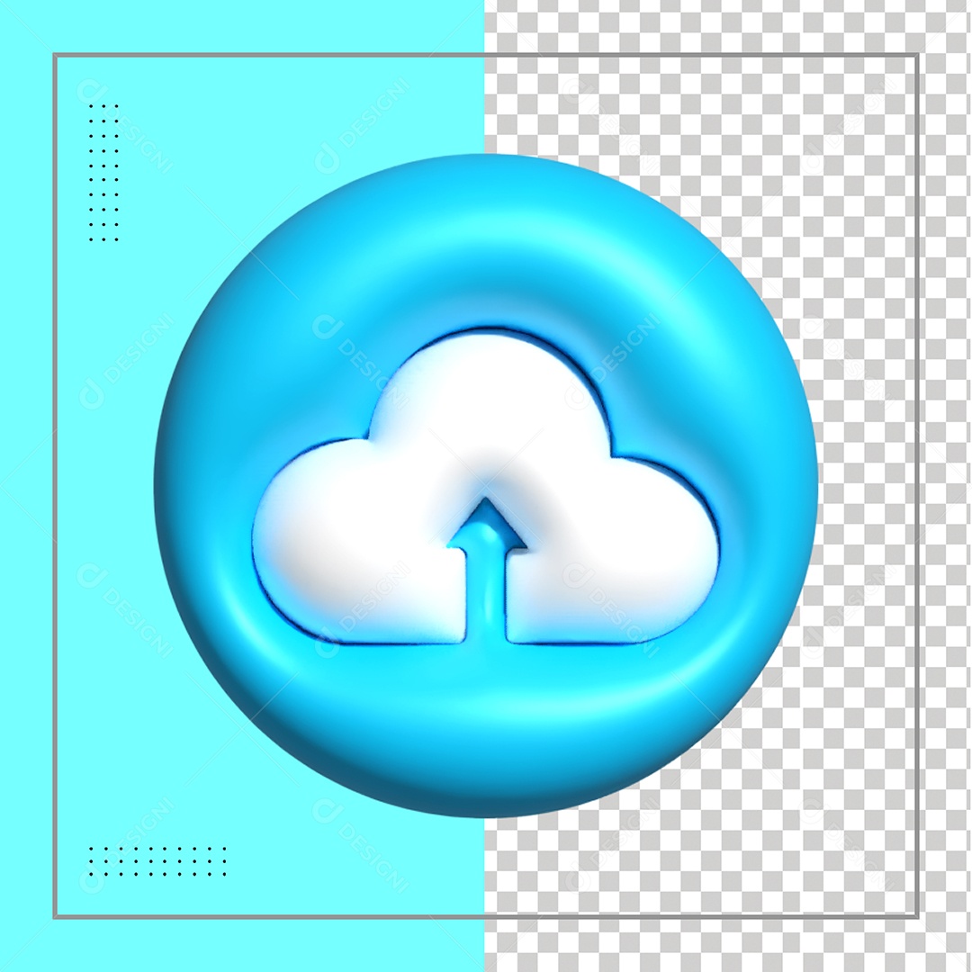 Nuvem 3D Branca Elemento para Composição PSD