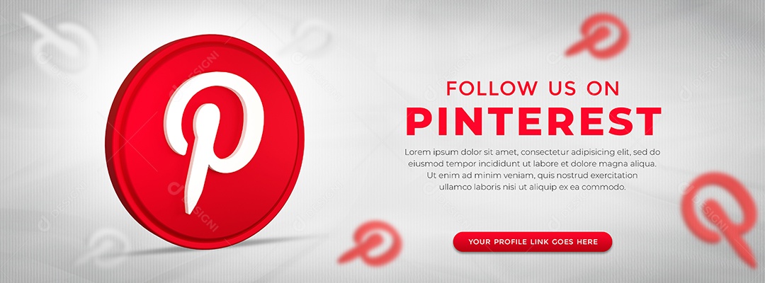 Banner Perfil do Pinterest  Redes Sociais Social Media PSD Editável