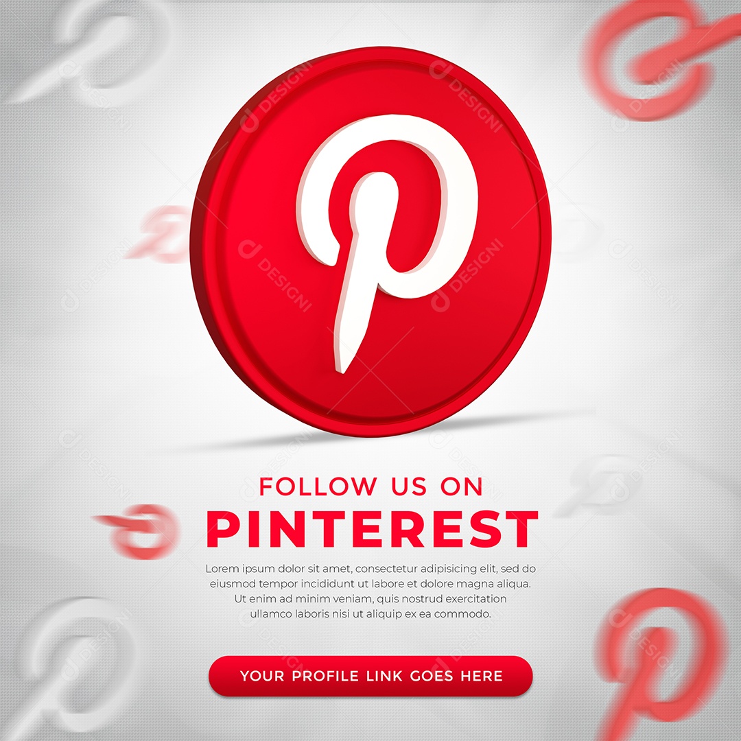 Social Media Perfil do Pinterest Redes Social PSD Editável