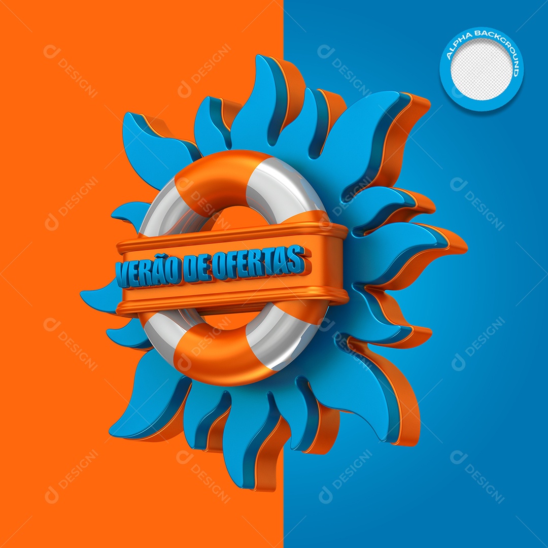 Selo 3D Para Composição Verão De Ofertas PSD