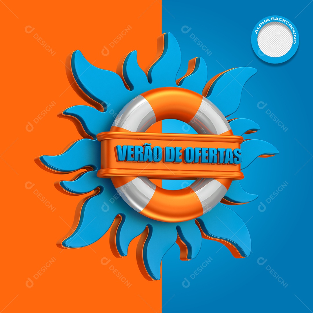 Selo 3D Para Composição Verão De Ofertas PSD