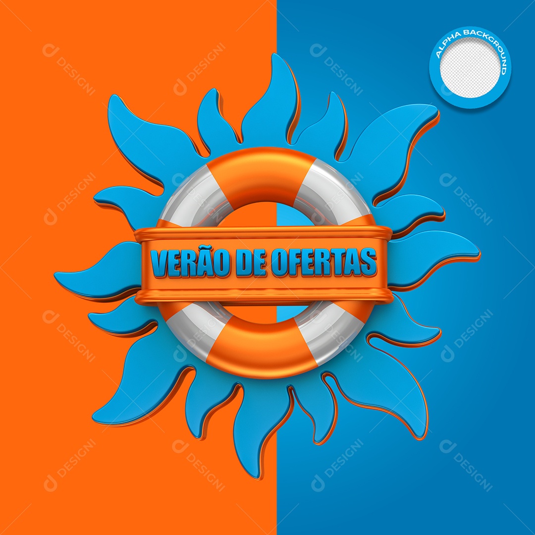 Selo 3D Para Composição Verão De Ofertas PSD