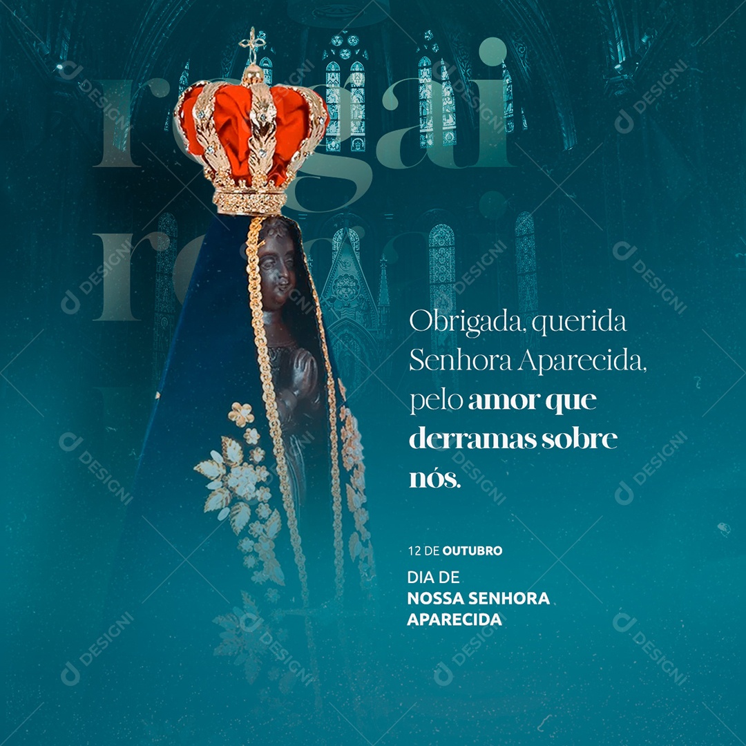 Obrigado Querida Dia da Nossa Senhora Aparecida Social Media PSD Editável