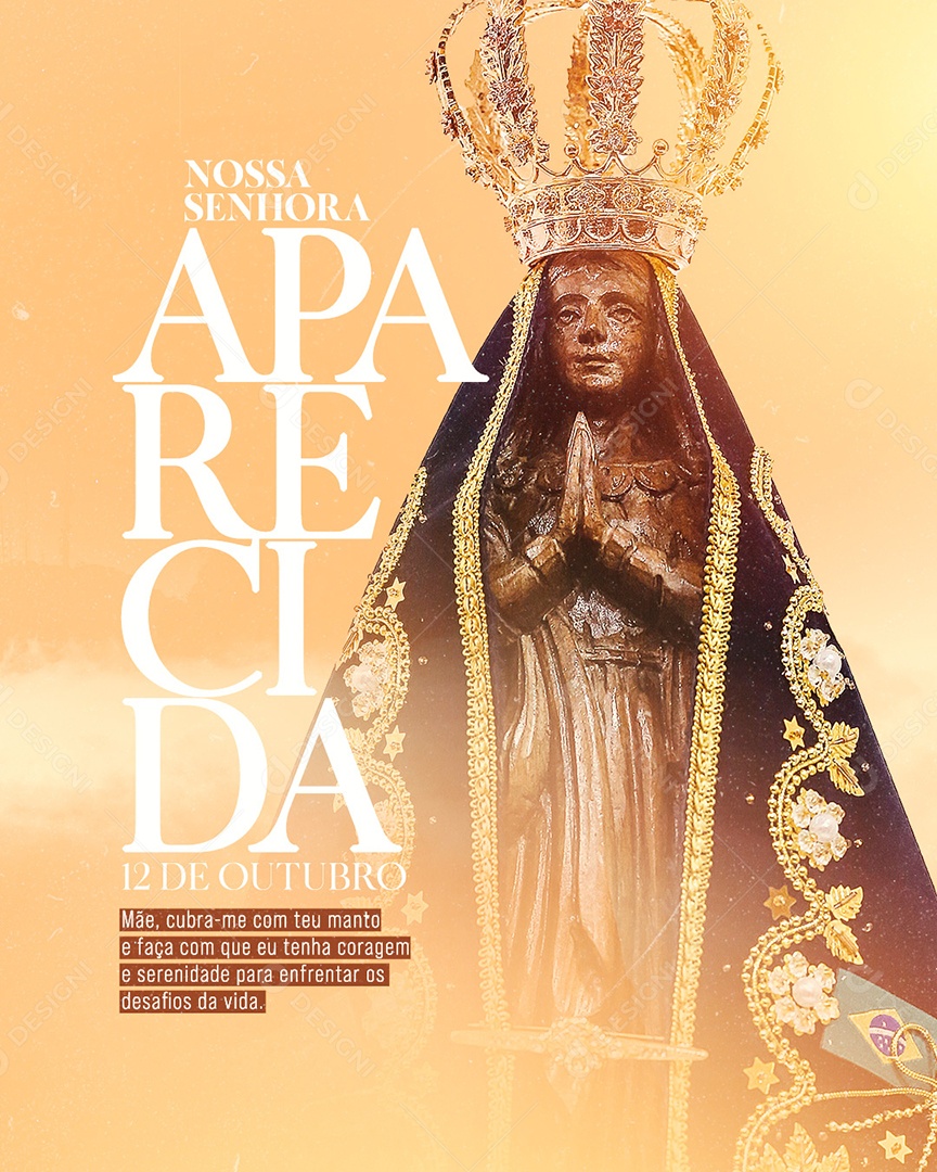 Mãe Cubra Me Com Teu Manto Dia Da Nossa Senhora da Aparecida Social Media PSD Editável