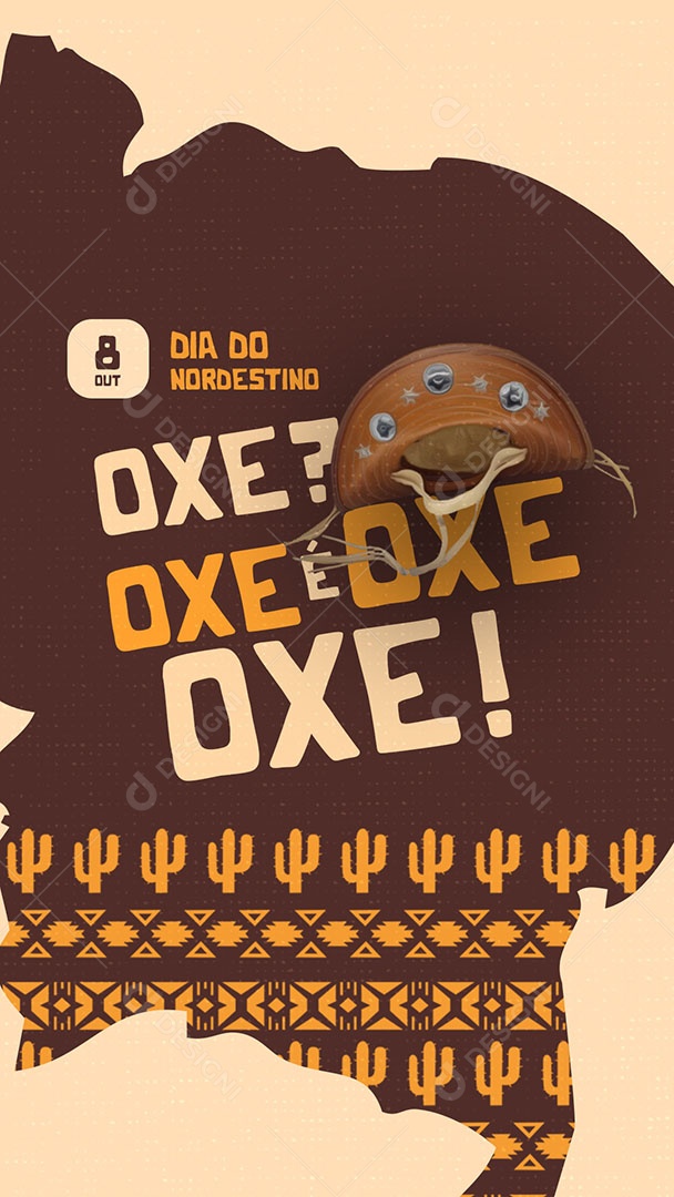 Dia do Nordestino 08 de Outubro Oxe Story Social Media PSD Editável