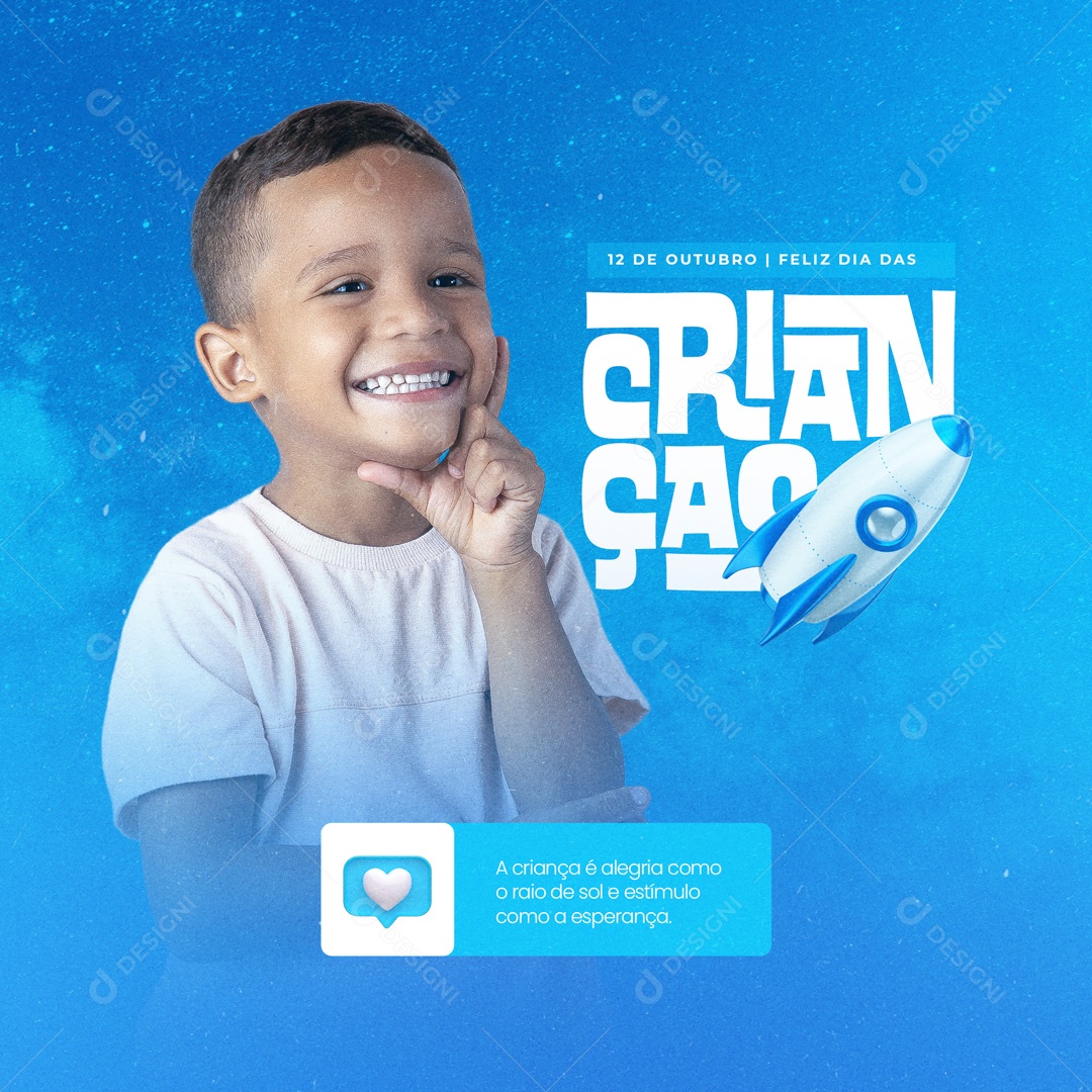 Social Media Feliz Dia Das Crianças 12 de Outubro PSD Editável