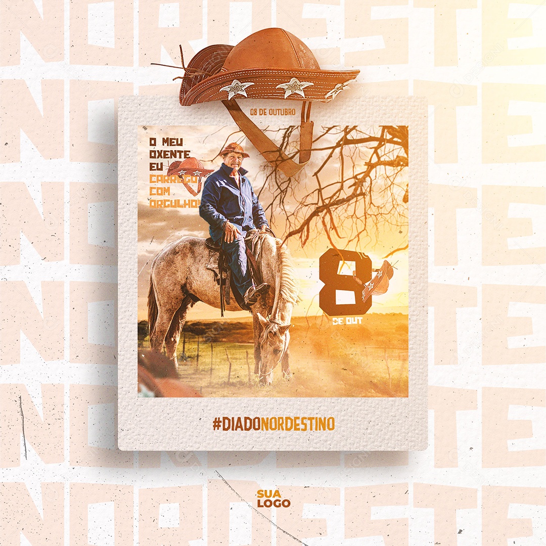 Dia do Nordestino 08 de Outubro Data Comemorativa Social Media PSD Editável
