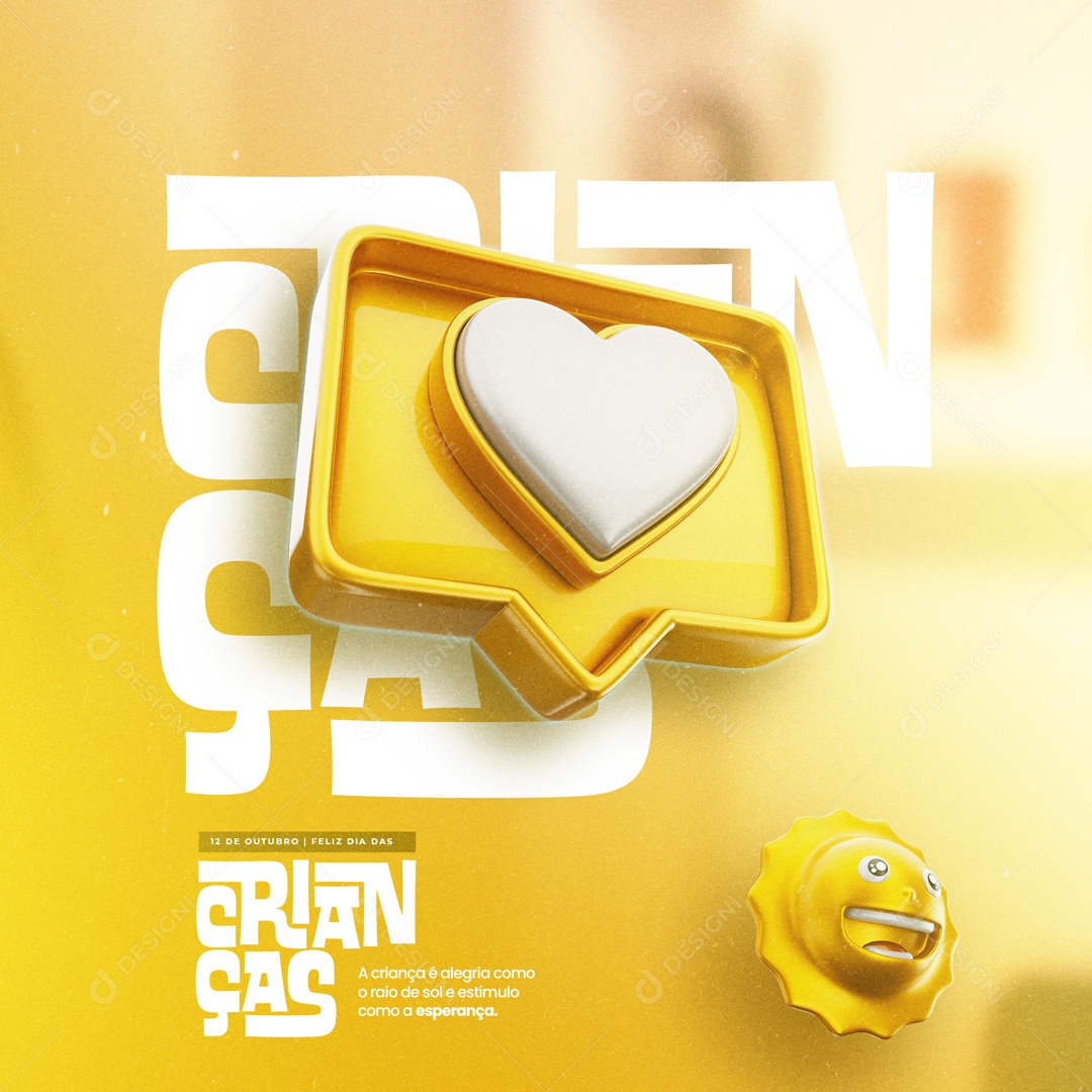 Social Media Feliz Dia Das Crianças 12 de Outubro PSD Editável