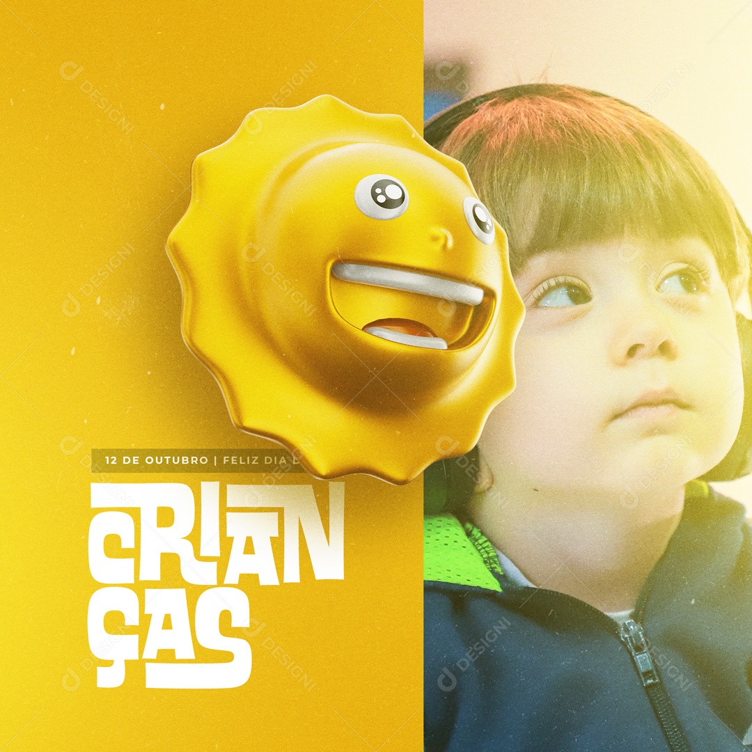 Post Feliz Dia das Crianças 12 de Outubro Social Media PSD Editável