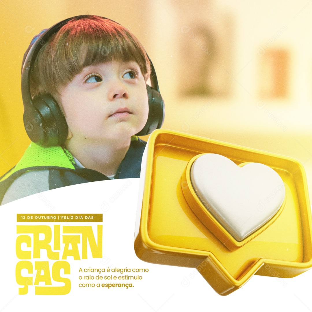 Social Media Feliz Dia Das Crianças 12 de Outubro PSD Editável