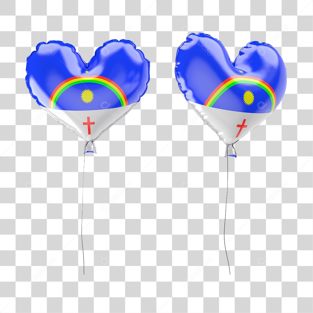 Balões Pais Estado Pernambuco Elemento 3D PNG Transparente