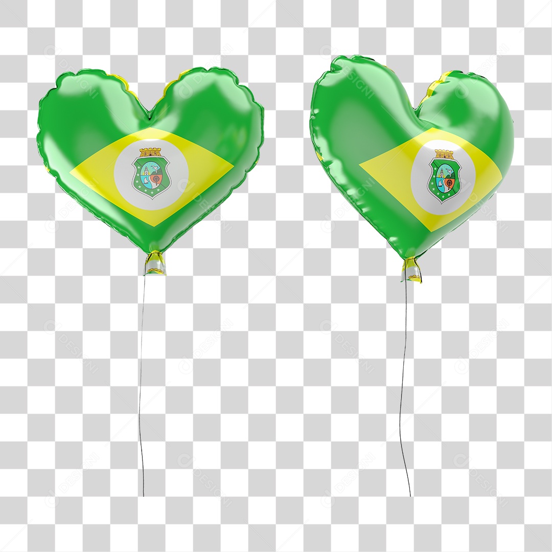 Balões Pais Estado Ceará Elemento 3D PNG Transparente