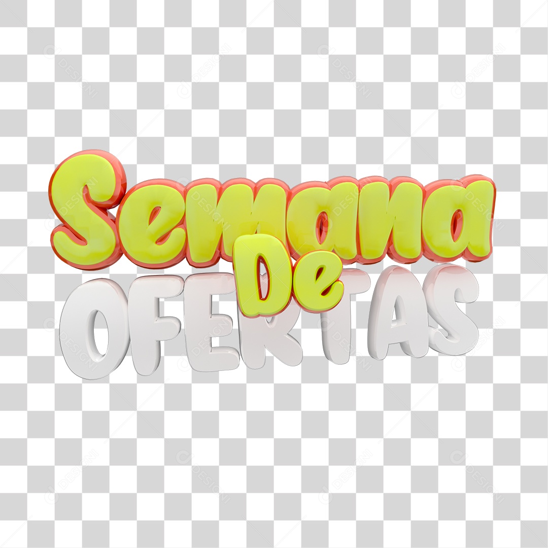 Texto  3D Semana de Ofertas PNG Transparente