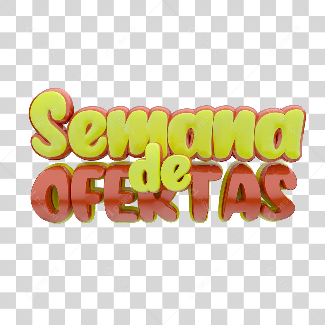 Texto 3D Semana de Ofertas 3D PNG Transparente