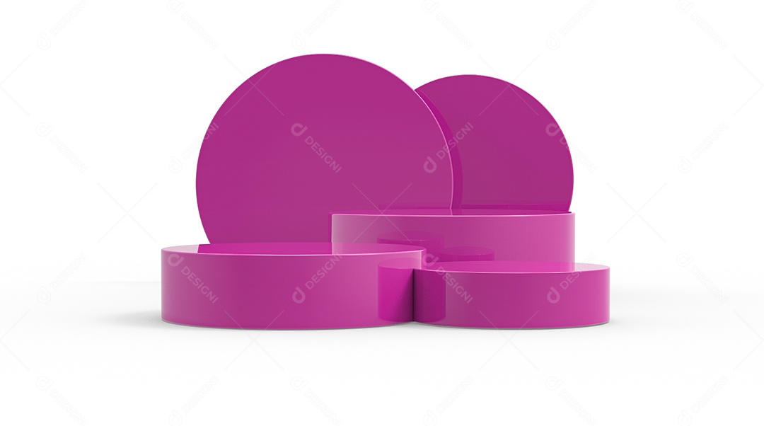 Elemento 3D Podium Rosa Para Composição 3D