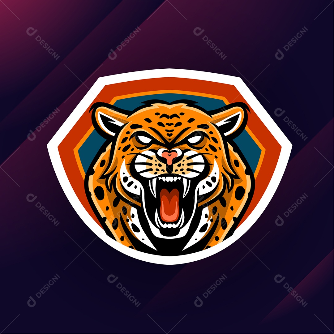 Logotipo de jogo de esportes de mascote de tigre forte agressivo