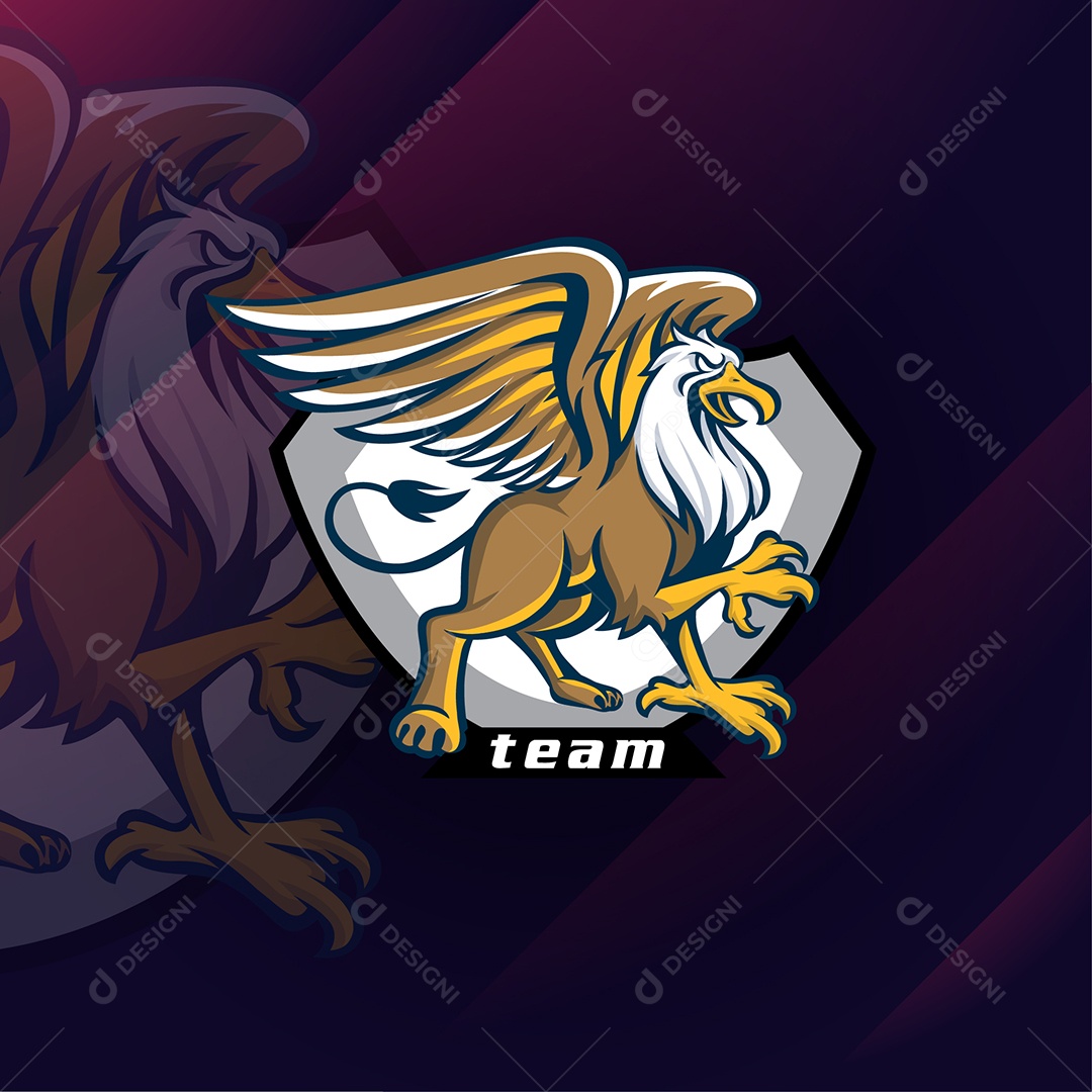 Modelo de design de logotipo de esport de mascote de águia agressiva