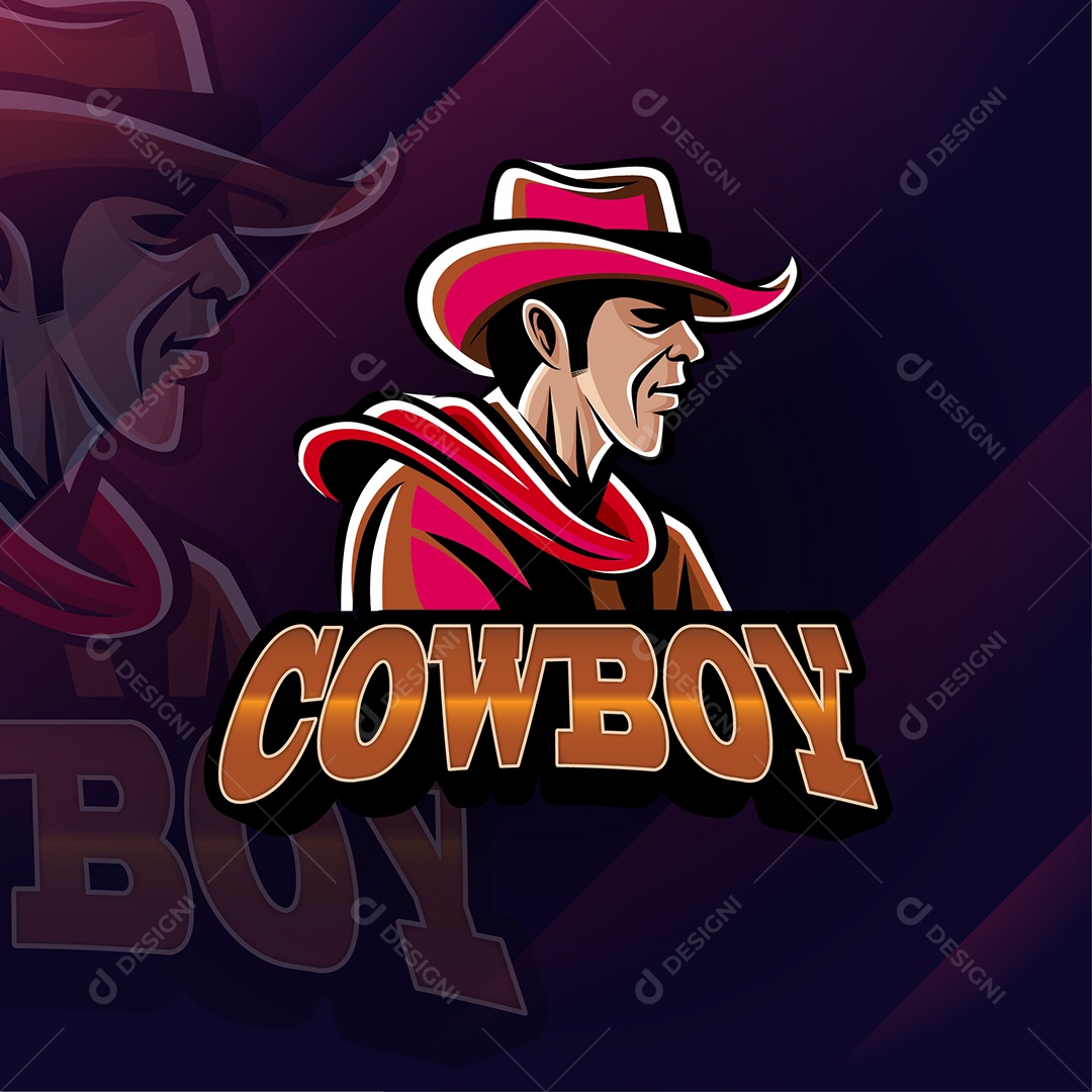 Logotipo de jogos de esportes de cowboy
