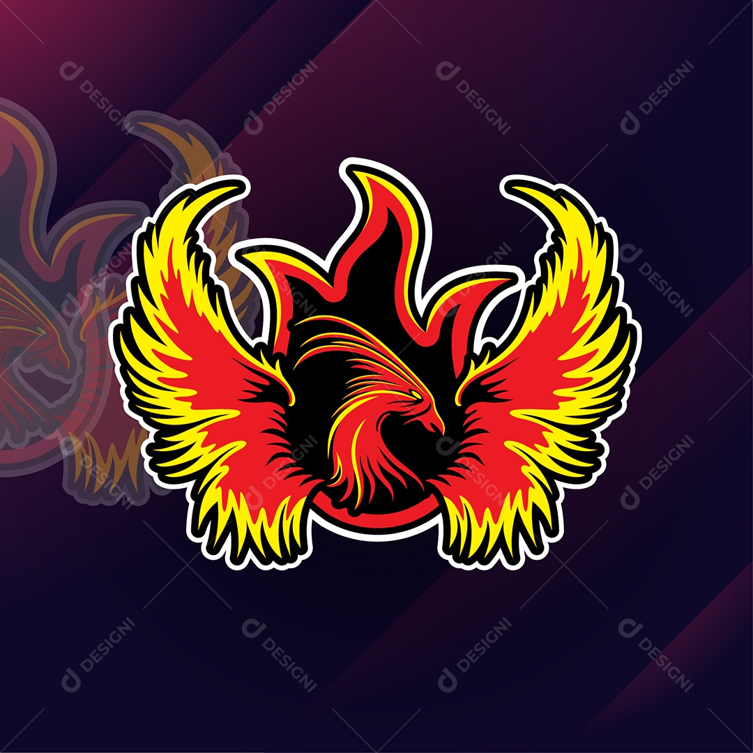 Modelo de design de logotipo de esporte de mascote de águia