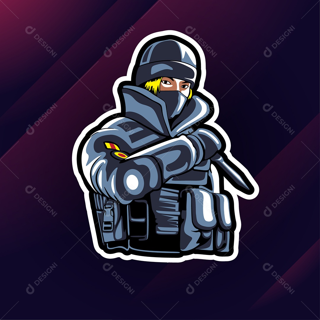 Mascote de homem para design de logotipo de jogos esportivos e esportes