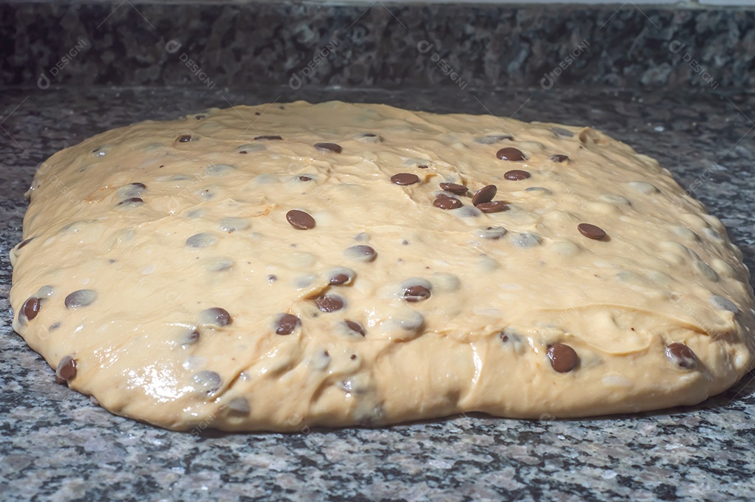 Pão de chocolate artesanal ou concep de Natal de panetone